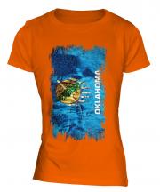Oklahoma State Grunge Flag Ladies T-Shirt