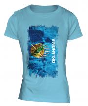 Oklahoma State Grunge Flag Ladies T-Shirt