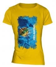 Oklahoma State Grunge Flag Ladies T-Shirt