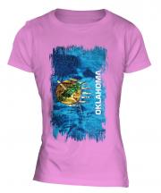 Oklahoma State Grunge Flag Ladies T-Shirt