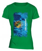 Oklahoma State Grunge Flag Ladies T-Shirt