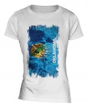 Oklahoma State Grunge Flag Ladies T-Shirt