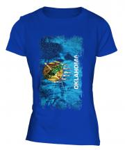 Oklahoma State Grunge Flag Ladies T-Shirt