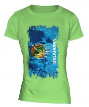 Oklahoma State Grunge Flag Ladies T-Shirt