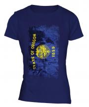 Oregon State Grunge Flag Ladies T-Shirt