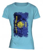 Oregon State Grunge Flag Ladies T-Shirt