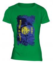 Oregon State Grunge Flag Ladies T-Shirt