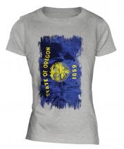 Oregon State Grunge Flag Ladies T-Shirt