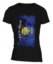 Oregon State Grunge Flag Ladies T-Shirt