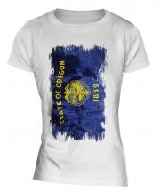 Oregon State Grunge Flag Ladies T-Shirt