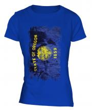 Oregon State Grunge Flag Ladies T-Shirt