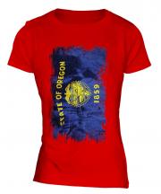 Oregon State Grunge Flag Ladies T-Shirt