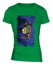 Pennsylvania State Grunge Flag Ladies T-Shirt
