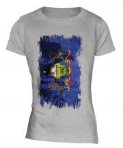 Pennsylvania State Grunge Flag Ladies T-Shirt