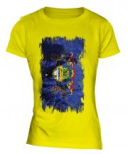 Pennsylvania State Grunge Flag Ladies T-Shirt
