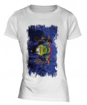 Pennsylvania State Grunge Flag Ladies T-Shirt