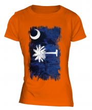 South Carolina State Grunge Flag Ladies T-Shirt