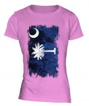 South Carolina State Grunge Flag Ladies T-Shirt