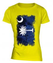 South Carolina State Grunge Flag Ladies T-Shirt