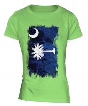 South Carolina State Grunge Flag Ladies T-Shirt