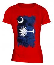 South Carolina State Grunge Flag Ladies T-Shirt
