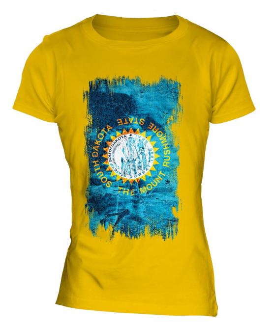 South Dakota State Grunge Flag Ladies T-Shirt