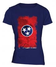 Tennessee State Grunge Flag Ladies T-Shirt