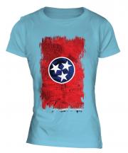 Tennessee State Grunge Flag Ladies T-Shirt