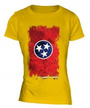 Tennessee State Grunge Flag Ladies T-Shirt