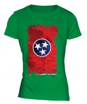 Tennessee State Grunge Flag Ladies T-Shirt