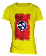 Tennessee State Grunge Flag Ladies T-Shirt
