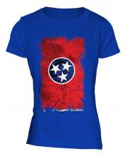 Tennessee State Grunge Flag Ladies T-Shirt