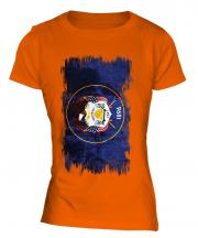 Utah State Grunge Flag Ladies T-Shirt