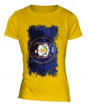 Utah State Grunge Flag Ladies T-Shirt