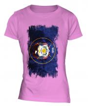 Utah State Grunge Flag Ladies T-Shirt