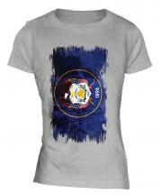 Utah State Grunge Flag Ladies T-Shirt