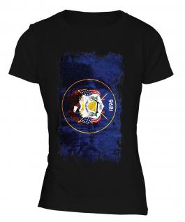 Utah State Grunge Flag Ladies T-Shirt