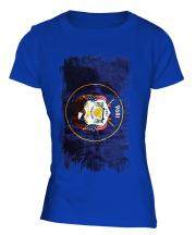 Utah State Grunge Flag Ladies T-Shirt