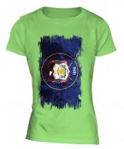 Utah State Grunge Flag Ladies T-Shirt