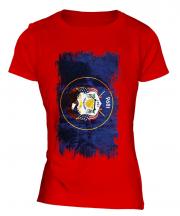 Utah State Grunge Flag Ladies T-Shirt