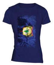 Vermont State Grunge Flag Ladies T-Shirt