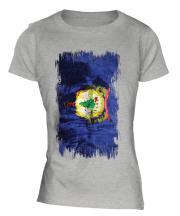 Vermont State Grunge Flag Ladies T-Shirt