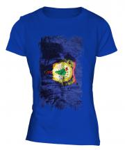 Vermont State Grunge Flag Ladies T-Shirt
