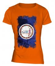 Virginia State Grunge Flag Ladies T-Shirt