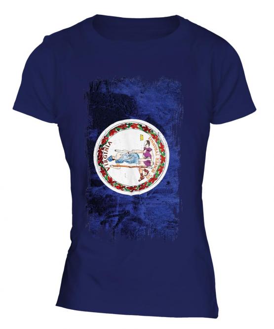 Virginia State Grunge Flag Ladies T-Shirt