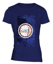 Virginia State Grunge Flag Ladies T-Shirt