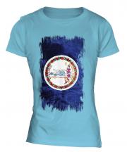 Virginia State Grunge Flag Ladies T-Shirt
