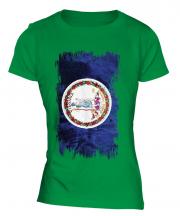 Virginia State Grunge Flag Ladies T-Shirt
