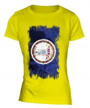 Virginia State Grunge Flag Ladies T-Shirt
