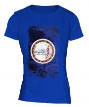 Virginia State Grunge Flag Ladies T-Shirt